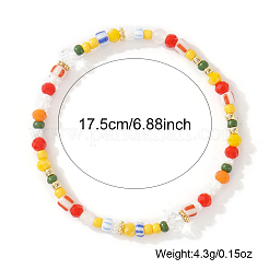 3Pcs 3 Styles Bohemian Handmade Lampwork & Glass Evil Eye Beaded Stretch Bracelet Sets&nbsp;JV1466