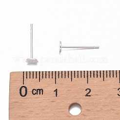 925 Sterling Silver Flat Pad  Stud Earring Findings&nbsp;STER-K167-045C-S