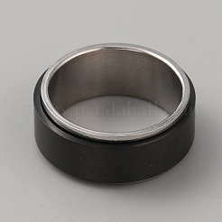 304 Stainless Steel Plain Rotating Finger Ring&nbsp;LS-RJEW-WH0011-10A-EB