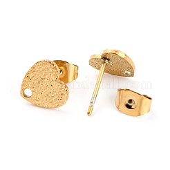 Ion Plating(IP) 304 Stainless Steel Stud Earring Findings&nbsp;EJEW-O104-07G