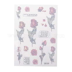 Flower Pattern Waterproof Self Adhesive Hot Stamping Stickers&nbsp;DIY-I063-08