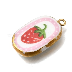 Fruit & Floral & Animals Printed Handmade Porcelain Pendants&nbsp;X-STAS-Z207-01G-04