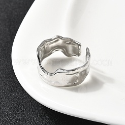 304 Stainless Steel Open Cuff Rings for Women&nbsp;RJEW-H261-11P