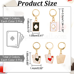 12Pcs 4 Style Alloy Enamel Playing Card Charm Locking Stitch Markers&nbsp;HJEW-PH01665
