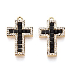 304 Stainless Steel Micro Pave Clear Cubic Zirconia Pendants&nbsp;STAS-N115-57G