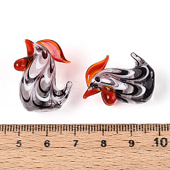 Handmade Lampwork Cock Display Decorations&nbsp;LAMP-T023-24B