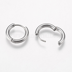 Tarnish Resistant 201 Stainless Steel Huggie Hoop Earrings Findings&nbsp;STAS-F149-33P-C