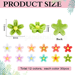 360Pcs 12 Colors Opaque Resin Cabochons&nbsp;RESI-PH0002-68