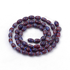 Handmade Chevron Lampwork Beads Strands&nbsp;X-LAMP-S187-01