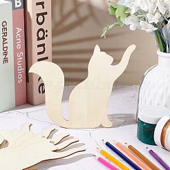 Cat Wood Unfinished Wood Cutouts&nbsp;DIY-WH0430-319A