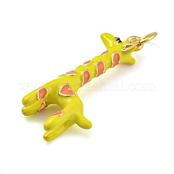 Giraffe Rack Plating Brass Enamel Pendants&nbsp;X-KK-Q804-15G