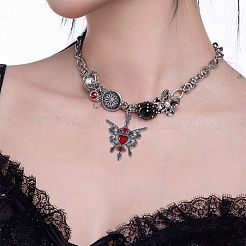 24Pcs 12 Styles Gothic Alloy Rhinestone/Acrylic/Enamel Pendants Sets&nbsp;FIND-SC0023-29