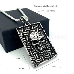 Vintage Punk 304 Stainless Stee Skull Medal Pendant Necklaces for Men&nbsp;TO1001