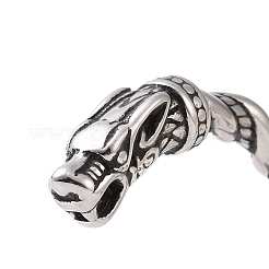 304 Stainless Steel Dragon Open Cuff Bangle for Men Women&nbsp;BJEW-M230-07AS
