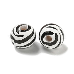 Printed Wood European Beads&nbsp;WOOD-G022-14D