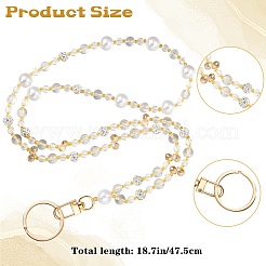 Acrylic & Glass Beads Card Holders Neck Strap Chain&nbsp;HJEW-SZ00065