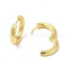 Rack Plating Brass Hinged Textured Hoop Earrings for Women&nbsp;EJEW-E270-21G