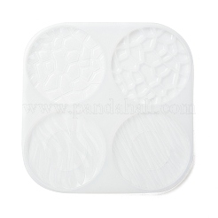 Flat Round with Water Ripple Cup Mat Silicone Molds&nbsp;X-DIY-L065-03
