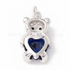 Brass Micro Pave Cubic Zirconia Pendants&nbsp;ZIRC-P098-02P