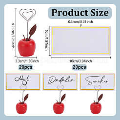 20Pcs Apple Wood & Iron Name Card Holders&nbsp;AJEW-GA0010-01