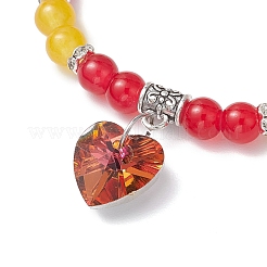 Baking Paint Imitation Jade Glass Round Beaded Charm Bracelets&nbsp;BJEW-JB11737-06