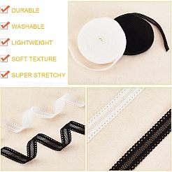 2 Rolls 2 Colors Polyester Hollow Elastic Ribbon&nbsp;SRIB-OC0001-04