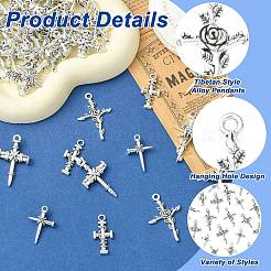 70Pcs 7 Styles Tibetan Style Alloy Pendants&nbsp;FIND-CJ0005-07