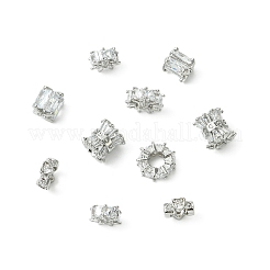 10Pcs 5 Styles Brass Micro Pave Cubic Zirconia Beads&nbsp;KK-CJ0004-20