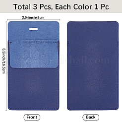 3Pcs 3 Colors Rectangle PU Leather Pocket Pen Bag for Doctor Nurse&nbsp;AJEW-CL0001-20