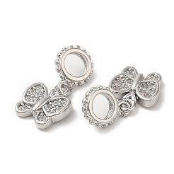 Brass Micro Pave Clear Cubic Zirconia Pendants&nbsp;KK-M246-32P