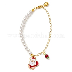 Christmas Theme Glass & Alloy Enamel Charm Bracelets&nbsp;BJEW-JB10907
