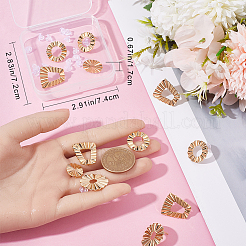 16Pcs 4 Style Donut & Flat Round & Trapezoid Brass Stud Earring Findings&nbsp;KK-BBC0008-41