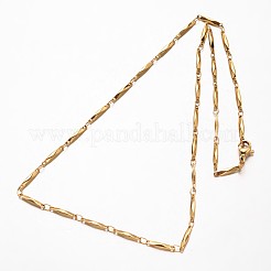 304 Stainless Steel Bar Link Chains Necklaces&nbsp;X-NJEW-O066-17G
