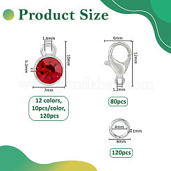 DIY Flat Round Alloy Rhinestone Pendent Decoration Making Kits&nbsp;DIY-FH0008-95