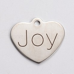 Non-Tarnish Stainless Steel Heart Pendants&nbsp;STAS-L165-A03