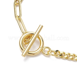 Brass Clear Cubic Zirconia Flat Round & Heart Charm Bracelets&nbsp;BJEW-JB10396