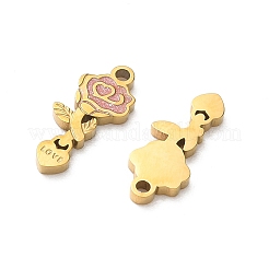 Valentine's Day 304 Stainless Steel Enamel Pendants&nbsp;STAS-B142-07G