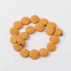 Lentil Dyed Synthetic Lava Rock Beads Strands&nbsp;G-N0103-13