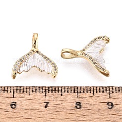 Spray Painted Brass Pave Cubic Zirconia Pendants&nbsp;KK-T072-32G