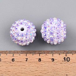 Stripe Pattern Resin AB Rhinestone Round Beads&nbsp;RESI-S313-18x20-16