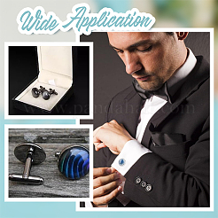 20Pcs 4 Colors Brass Cufflinks&nbsp;KK-HY0003-85