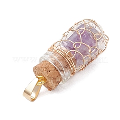 5Pcs Copper Wire Wrapped Glass Jar Pendants&nbsp;PALLOY-JF03642