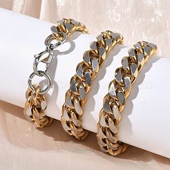 10MM 201 Stainless Steel Cuban Link Chain Necklaces for Women Men&nbsp;NJEW-F360-01G