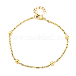 304 Stainless Steel Rope Chain Bracelets for Women&nbsp;BJEW-C094-04G