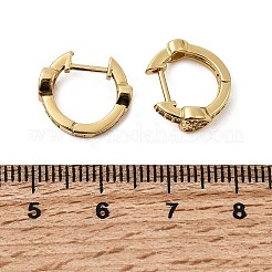 Heart Clear Cubic Zirconia Small Chunky Hoop Earrings for Women&nbsp;EJEW-SZ0002-41