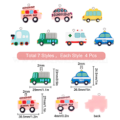 28Pcs 7 Style Resin Pendants&nbsp;FIND-SC0002-80