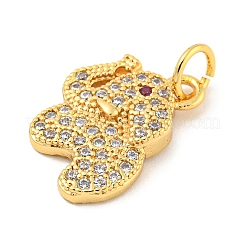 Rack Plating Brass Micro Pave Clear Cubic Zirconia Pendants&nbsp;KK-B093-02A-G