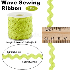 24~25 Yards Polyester Wavy Fringe Trim Ribbon&nbsp;SRIB-GF0001-39E