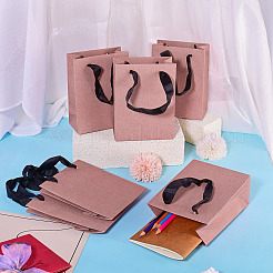 10Pcs Paper Gift Tote Bags with Nylon Ribbon Handles&nbsp;ABAG-TA0002-31A