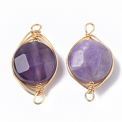 Natural Amethyst Links connectors&nbsp;G-S359-043A
